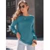 imageAUTOMET Womens Long Sleeve Shirts Casual Loose Fit Tees Solid Color Oversized Basic Tops Business Casual OutfitsBlue Green