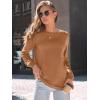 imageAUTOMET Womens Long Sleeve Shirts Casual Loose Fit Tees Solid Color Oversized Basic Tops Business Casual OutfitsCoffee
