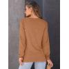 imageAUTOMET Womens Long Sleeve Shirts Casual Loose Fit Tees Solid Color Oversized Basic Tops Business Casual OutfitsCoffee
