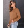 imageAUTOMET Womens Long Sleeve Shirts Casual Loose Fit Tees Solid Color Oversized Basic Tops Business Casual OutfitsCoffee