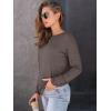 imageAUTOMET Womens Long Sleeve Shirts Casual Loose Fit Tees Solid Color Oversized Basic Tops Business Casual OutfitsCoffee Gray