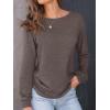 imageAUTOMET Womens Long Sleeve Shirts Casual Loose Fit Tees Solid Color Oversized Basic Tops Business Casual OutfitsCoffee Gray