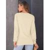 imageAUTOMET Womens Long Sleeve Shirts Casual Loose Fit Tees Solid Color Oversized Basic Tops Business Casual OutfitsCream