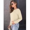imageAUTOMET Womens Long Sleeve Shirts Casual Loose Fit Tees Solid Color Oversized Basic Tops Business Casual OutfitsCream