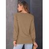 imageAUTOMET Womens Long Sleeve Shirts Casual Loose Fit Tees Solid Color Oversized Basic Tops Business Casual OutfitsKhaki