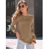 imageAUTOMET Womens Long Sleeve Shirts Casual Loose Fit Tees Solid Color Oversized Basic Tops Business Casual OutfitsKhaki