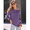 imageAUTOMET Womens Long Sleeve Shirts Casual Loose Fit Tees Solid Color Oversized Basic Tops Business Casual OutfitsLavender