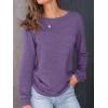 imageAUTOMET Womens Long Sleeve Shirts Casual Loose Fit Tees Solid Color Oversized Basic Tops Business Casual OutfitsLavender