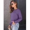 imageAUTOMET Womens Long Sleeve Shirts Casual Loose Fit Tees Solid Color Oversized Basic Tops Business Casual OutfitsLavender