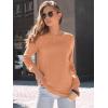 imageAUTOMET Womens Long Sleeve Shirts Casual Loose Fit Tees Solid Color Oversized Basic Tops Business Casual OutfitsOrange