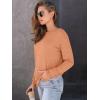 imageAUTOMET Womens Long Sleeve Shirts Casual Loose Fit Tees Solid Color Oversized Basic Tops Business Casual OutfitsOrange