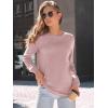 imageAUTOMET Womens Long Sleeve Shirts Casual Loose Fit Tees Solid Color Oversized Basic Tops Business Casual OutfitsPink