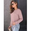 imageAUTOMET Womens Long Sleeve Shirts Casual Loose Fit Tees Solid Color Oversized Basic Tops Business Casual OutfitsPink
