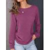 imageAUTOMET Womens Long Sleeve Shirts Casual Loose Fit Tees Solid Color Oversized Basic Tops Business Casual OutfitsPurple
