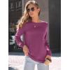 imageAUTOMET Womens Long Sleeve Shirts Casual Loose Fit Tees Solid Color Oversized Basic Tops Business Casual OutfitsPurple
