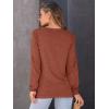 imageAUTOMET Womens Long Sleeve Shirts Casual Loose Fit Tees Solid Color Oversized Basic Tops Business Casual OutfitsRust