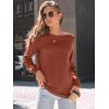 imageAUTOMET Womens Long Sleeve Shirts Casual Loose Fit Tees Solid Color Oversized Basic Tops Business Casual OutfitsRust