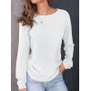 imageAUTOMET Womens Long Sleeve Shirts Casual Loose Fit Tees Solid Color Oversized Basic Tops Business Casual OutfitsWhite