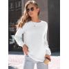 imageAUTOMET Womens Long Sleeve Shirts Casual Loose Fit Tees Solid Color Oversized Basic Tops Business Casual OutfitsWhite