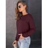 imageAUTOMET Womens Long Sleeve Shirts Casual Loose Fit Tees Solid Color Oversized Basic Tops Business Casual OutfitsWine Red