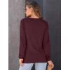 imageAUTOMET Womens Long Sleeve Shirts Casual Loose Fit Tees Solid Color Oversized Basic Tops Business Casual OutfitsWine Red