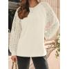 imageAUTOMET Womens Long Sleeve Shirts Lace Tops Business Casual Fall Fashion Outfits Clothes Knitted Y2k BlousesApricot