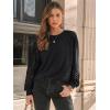 imageAUTOMET Womens Long Sleeve Shirts Lace Tops Business Casual Fall Fashion Outfits Clothes Knitted Y2k BlousesBlack