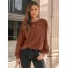 imageAUTOMET Womens Long Sleeve Shirts Lace Tops Business Casual Fall Fashion Outfits Clothes Knitted Y2k BlousesBrown