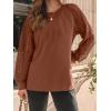 imageAUTOMET Womens Long Sleeve Shirts Lace Tops Business Casual Fall Fashion Outfits Clothes Knitted Y2k BlousesBrown