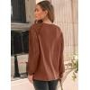 imageAUTOMET Womens Long Sleeve Shirts Lace Tops Business Casual Fall Fashion Outfits Clothes Knitted Y2k BlousesBrown