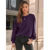 imageAUTOMET Womens Long Sleeve Shirts Lace Tops Business Casual Fall Fashion Outfits Clothes Knitted Y2k BlousesDarkpurple