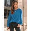 imageAUTOMET Womens Long Sleeve Shirts Lace Tops Business Casual Fall Fashion Outfits Clothes Knitted Y2k BlousesGreyblue