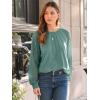 imageAUTOMET Womens Long Sleeve Shirts Lace Tops Business Casual Fall Fashion Outfits Clothes Knitted Y2k BlousesGreygreen