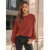 imageAUTOMET Womens Long Sleeve Shirts Lace Tops Business Casual Fall Fashion Outfits Clothes Knitted Y2k BlousesOrange