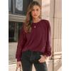 imageAUTOMET Womens Long Sleeve Shirts Lace Tops Business Casual Fall Fashion Outfits Clothes Knitted Y2k BlousesRed