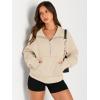 imageAUTOMET Womens Sweatshirts Half Zip Cropped Pullover Fleece Quarter Zipper Hoodies 2025 Fall Fashion Outfits ClothesApricot