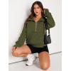 imageAUTOMET Womens Sweatshirts Half Zip Cropped Pullover Fleece Quarter Zipper Hoodies 2025 Fall Fashion Outfits ClothesArmygreen