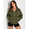 imageAUTOMET Womens Sweatshirts Half Zip Cropped Pullover Fleece Quarter Zipper Hoodies 2025 Fall Fashion Outfits ClothesArmygreen