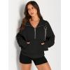 imageAUTOMET Womens Sweatshirts Half Zip Cropped Pullover Fleece Quarter Zipper Hoodies 2025 Fall Fashion Outfits ClothesBlack