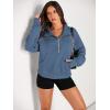 imageAUTOMET Womens Sweatshirts Half Zip Cropped Pullover Fleece Quarter Zipper Hoodies 2025 Fall Fashion Outfits ClothesBlue