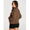 imageAUTOMET Womens Sweatshirts Half Zip Cropped Pullover Fleece Quarter Zipper Hoodies 2025 Fall Fashion Outfits ClothesBrown