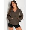 imageAUTOMET Womens Sweatshirts Half Zip Cropped Pullover Fleece Quarter Zipper Hoodies 2025 Fall Fashion Outfits ClothesCoffee