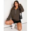 imageAUTOMET Womens Sweatshirts Half Zip Cropped Pullover Fleece Quarter Zipper Hoodies 2025 Fall Fashion Outfits ClothesCoffee