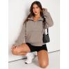 imageAUTOMET Womens Sweatshirts Half Zip Cropped Pullover Fleece Quarter Zipper Hoodies 2025 Fall Fashion Outfits ClothesCoffeegrey