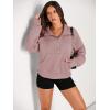 imageAUTOMET Womens Sweatshirts Half Zip Cropped Pullover Fleece Quarter Zipper Hoodies 2025 Fall Fashion Outfits ClothesDarkpink