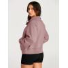 imageAUTOMET Womens Sweatshirts Half Zip Cropped Pullover Fleece Quarter Zipper Hoodies 2025 Fall Fashion Outfits ClothesDarkpink