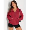 imageAUTOMET Womens Sweatshirts Half Zip Cropped Pullover Fleece Quarter Zipper Hoodies 2025 Fall Fashion Outfits ClothesFiery Red