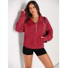 imageAUTOMET Womens Sweatshirts Half Zip Cropped Pullover Fleece Quarter Zipper Hoodies 2025 Fall Fashion Outfits ClothesFiery Red