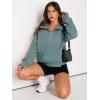 imageAUTOMET Womens Sweatshirts Half Zip Cropped Pullover Fleece Quarter Zipper Hoodies 2025 Fall Fashion Outfits ClothesGreen