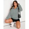 imageAUTOMET Womens Sweatshirts Half Zip Cropped Pullover Fleece Quarter Zipper Hoodies 2025 Fall Fashion Outfits ClothesGreygreen